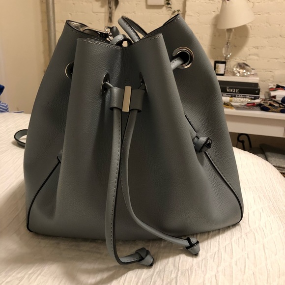 Zara Handbags - Light Blue Bucket Bag with Short and Long Straps